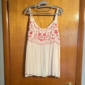 Embroidered Pink Floral Women's Top